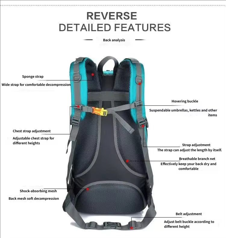 Anti-Theft 40L Nylon Climbing Trekking Backpack detail image
