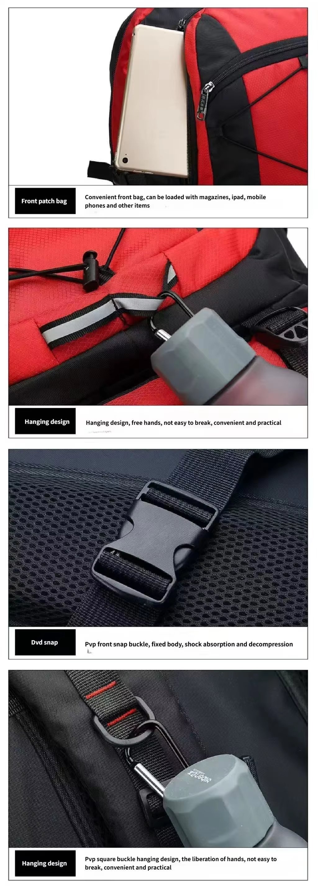 Waterproof Oxford Climbing Trekking Backpack detail image