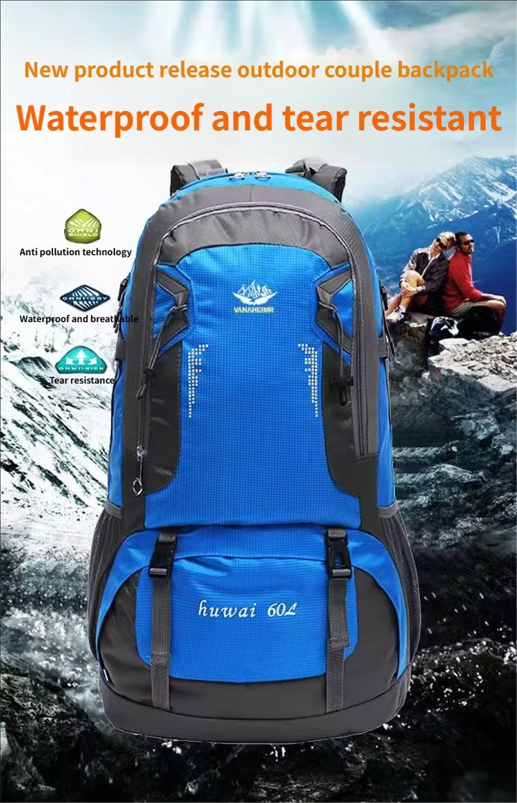Anti-Theft 60L Polyester Camping Trekking Backpack detail image