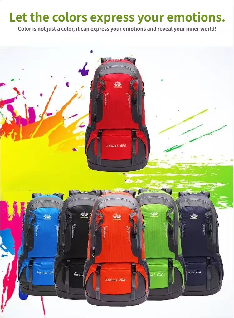 Anti-Theft 60L Polyester Camping Trekking Backpack detail image