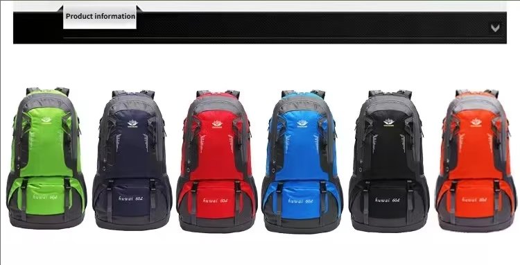 Anti-Theft 60L Polyester Camping Trekking Backpack detail image