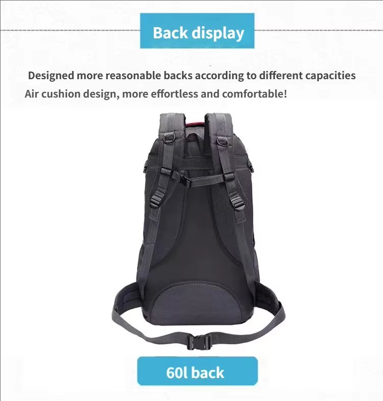 Anti-Theft 60L Polyester Camping Trekking Backpack detail image