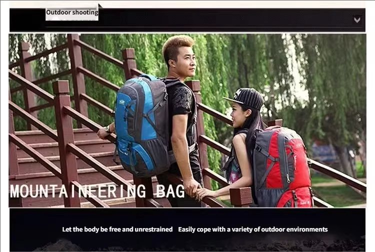 Anti-Theft 60L Polyester Camping Trekking Backpack detail image