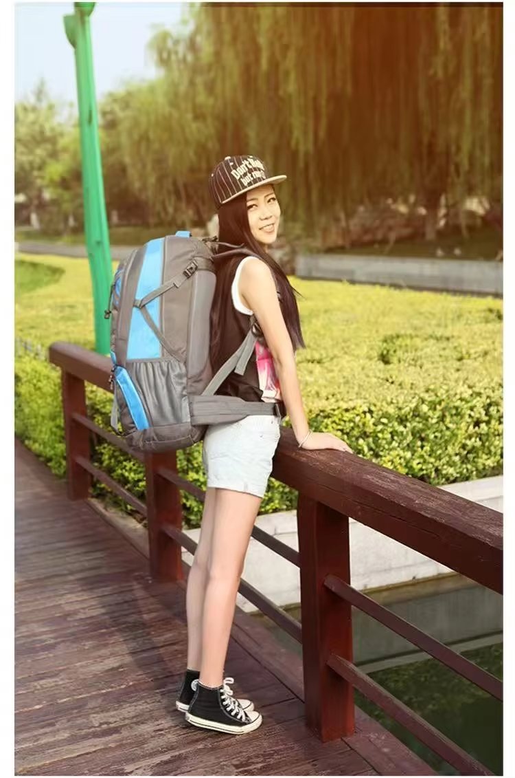 Anti-Theft 60L Polyester Camping Trekking Backpack detail image