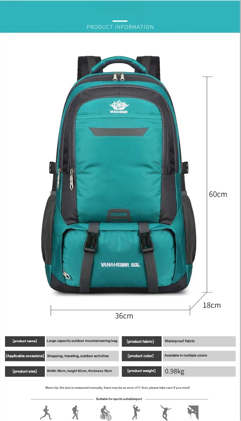 Anti-Theft Camping Nylon Trekking Backpack detail image