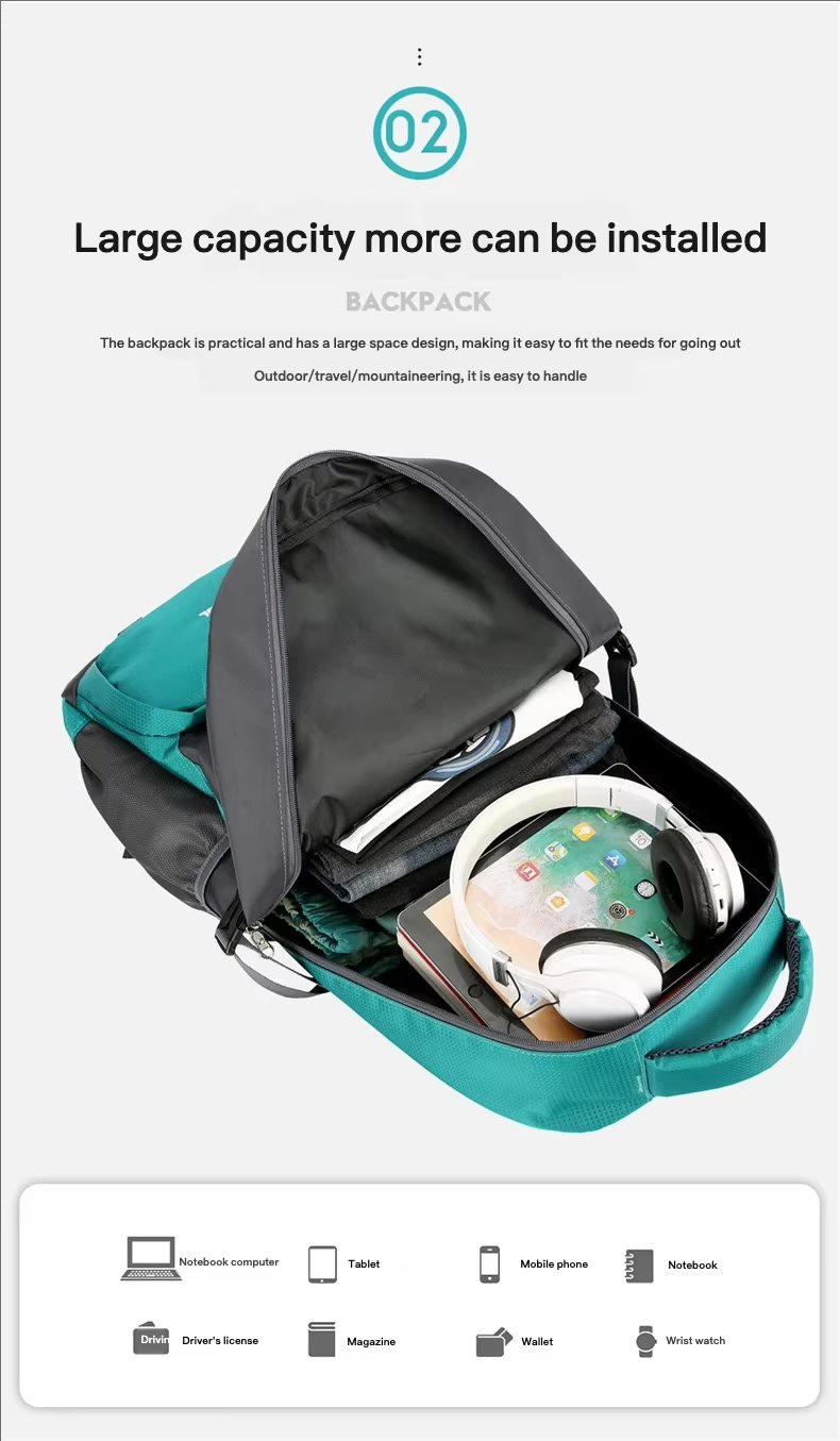 Anti-Theft Camping Nylon Trekking Backpack detail image