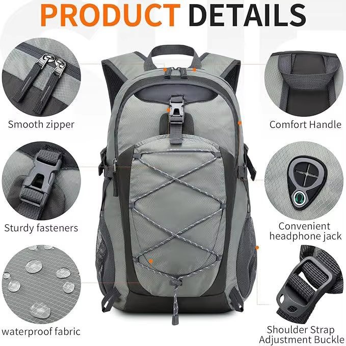 Waterproof 40L Nylon Camping Trekking Backpack detail image