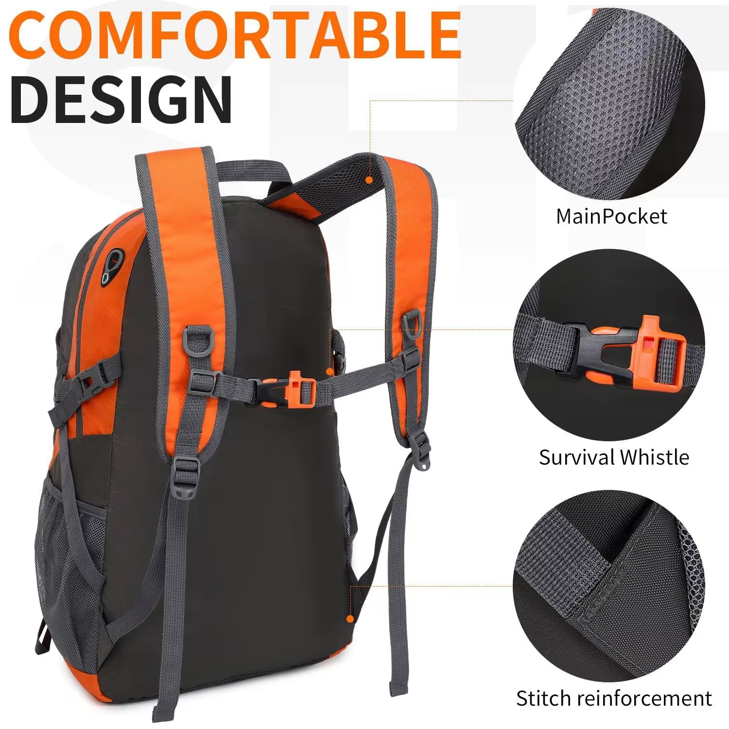 Waterproof 40L Nylon Camping Trekking Backpack detail image