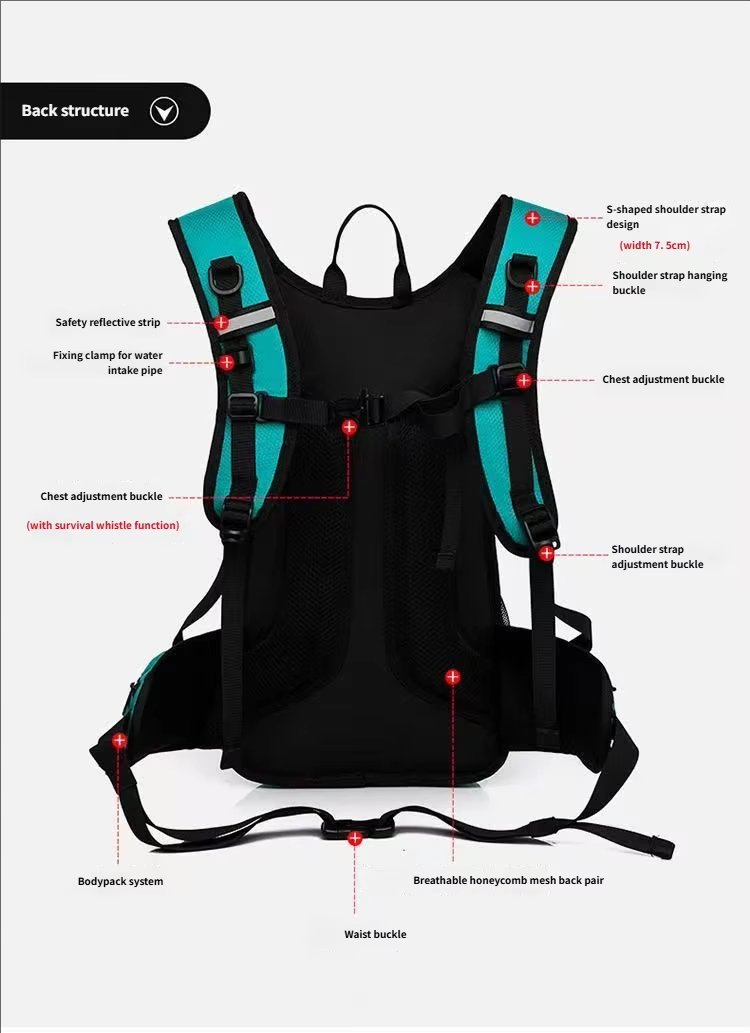 Anti-Theft Nylon Cycling Trekking Backpack detail image