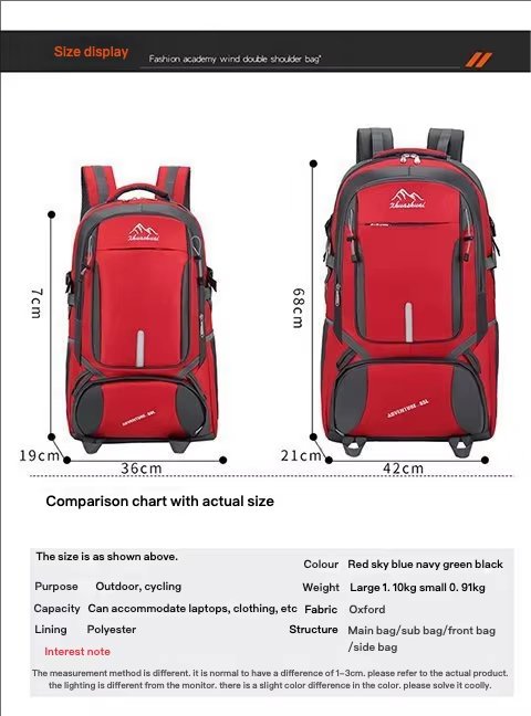 Anti-Theft 60L Oxford Travel Trekking Backpack detail image