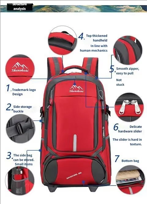 Anti-Theft 60L Oxford Travel Trekking Backpack detail image