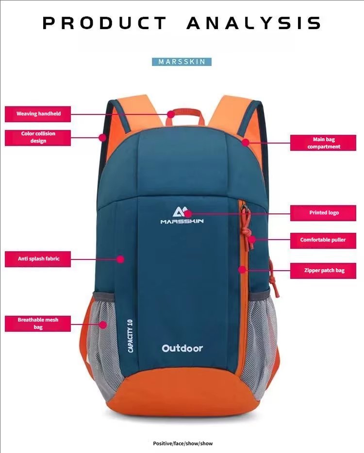 Anti-Theft 10L Oxford Cycling Trekking Backpack detail image