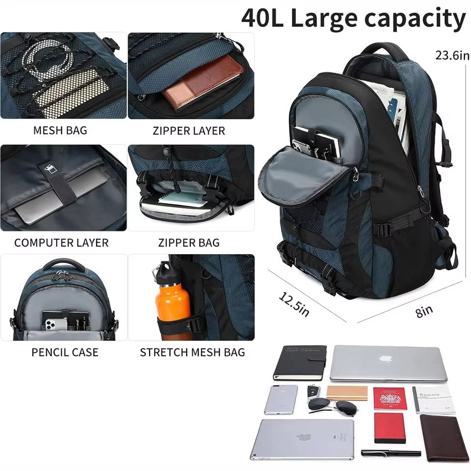 Anti-Theft 40L Polyester Camping Trekking Backpack detail image