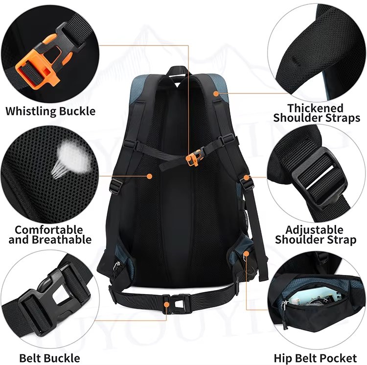 Anti-Theft 40L Polyester Camping Trekking Backpack detail image