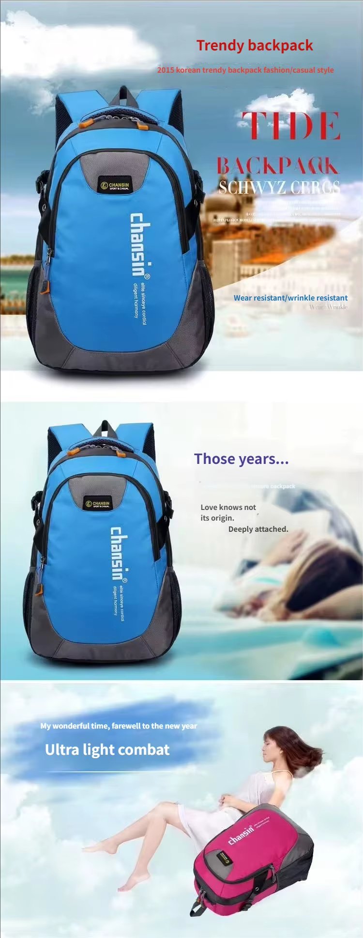 Cycling Waterproof Nylon Trekking Backpack detail image