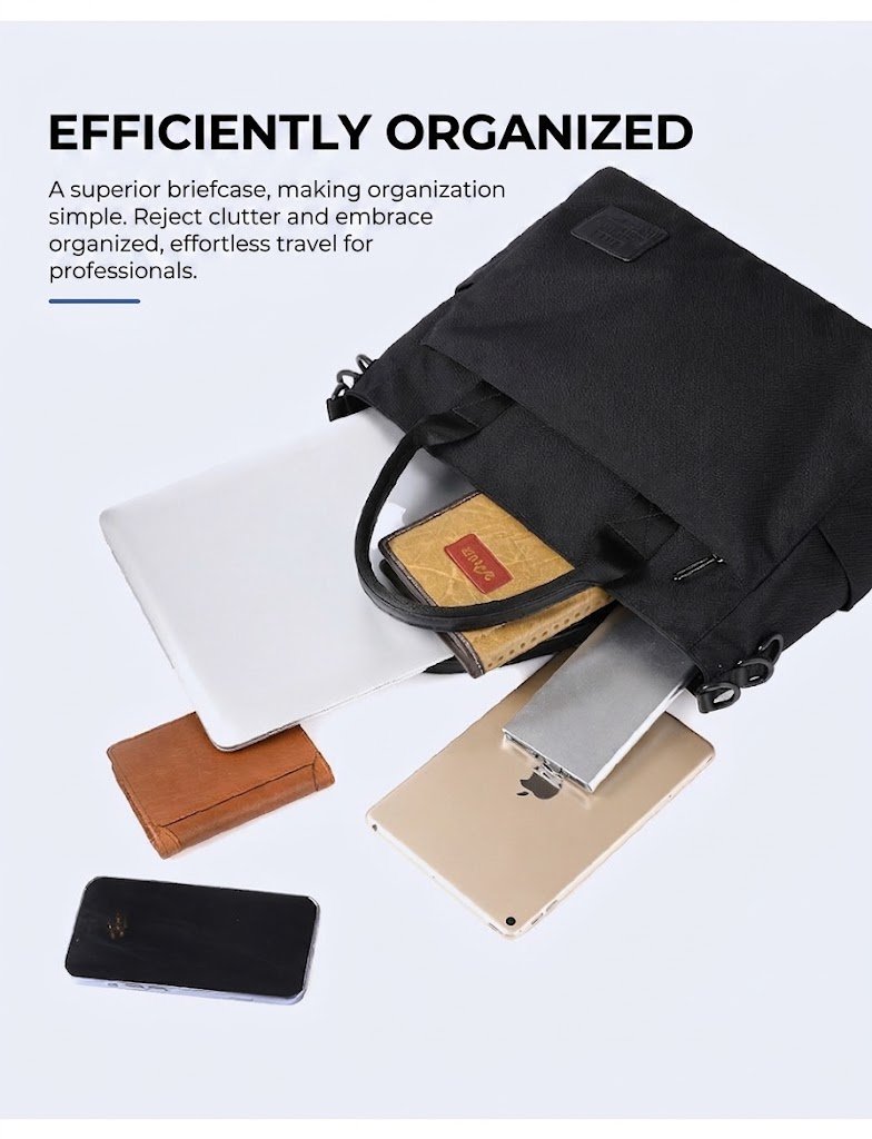 bag spilling open with laptop tablet wallet phone and power bank contents