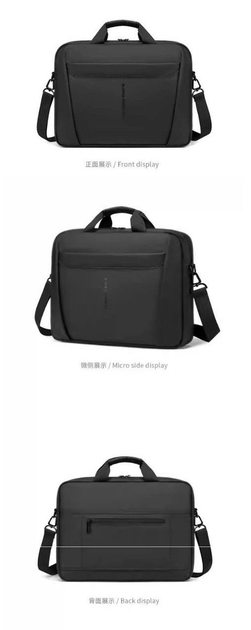 front, side, and back views of the briefcase