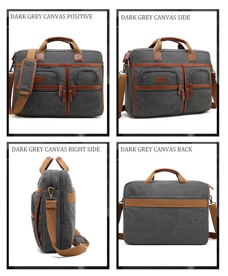 canvas dark grey colorway front, side, right side and back views