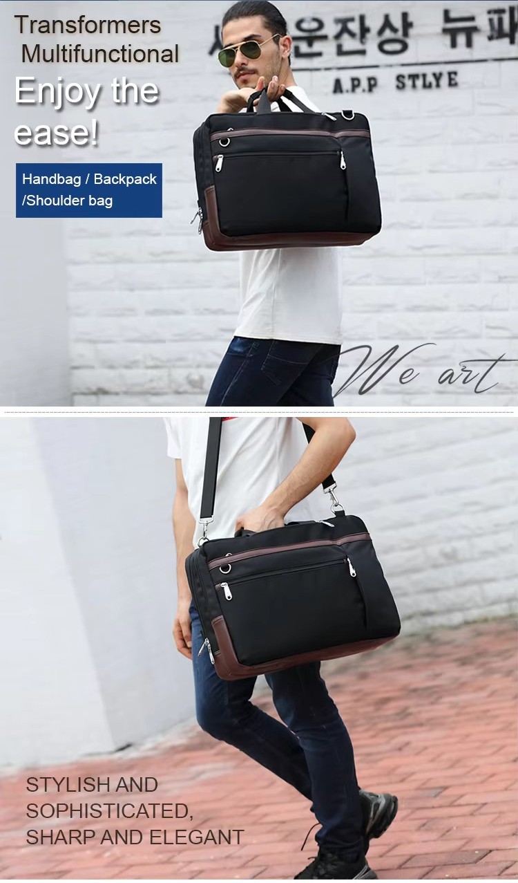 model carrying the bag as a handbag and as a crossbody bag