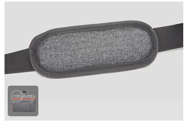 close-up of the padded, breathable shoulder strap