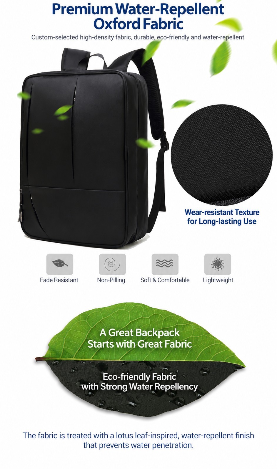 wave-pattern shock-absorbing foam laptop compartment cutaway