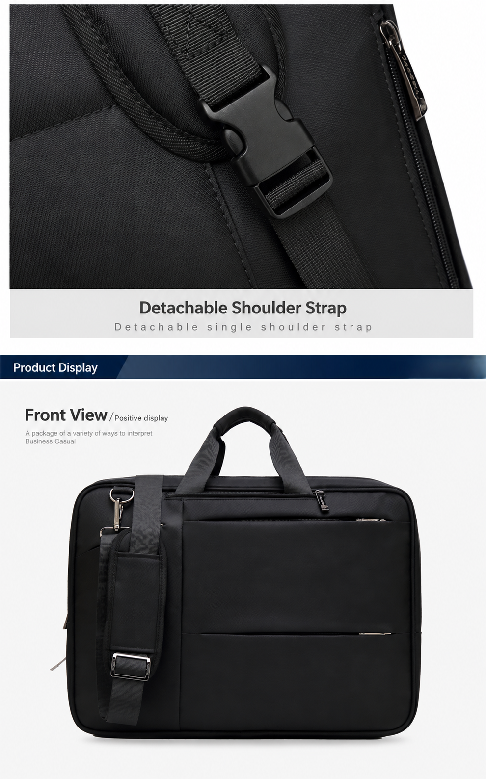 detachable shoulder strap buckle close-up