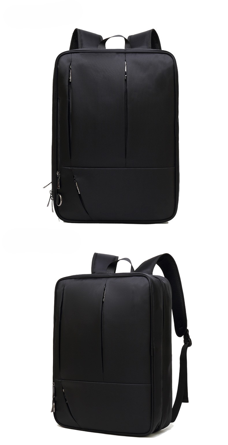 side and back views of backpack mode