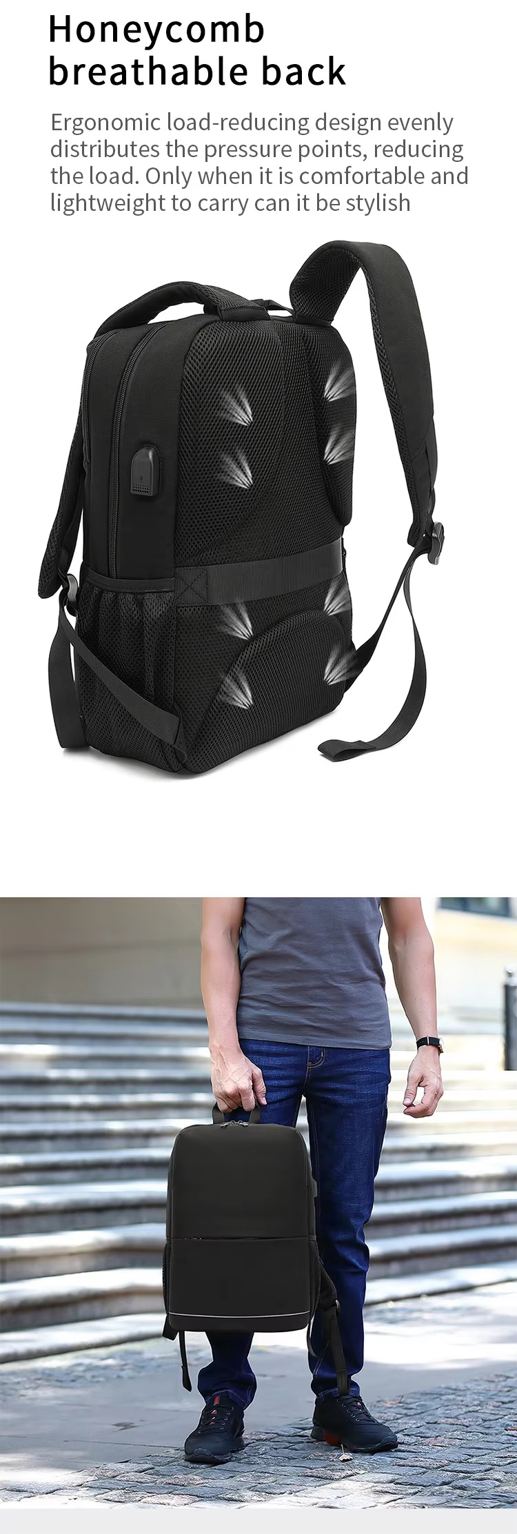 lightweight 0.61kg design shown with feather graphic