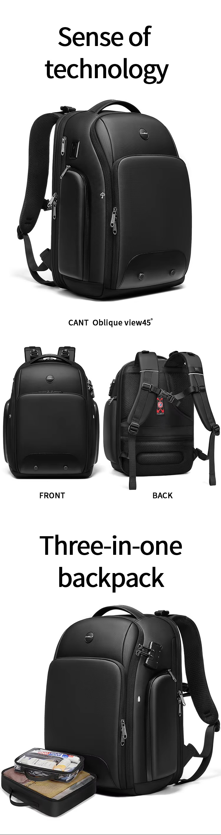 product spec chart brand model material weight capacity size and included accessory bags