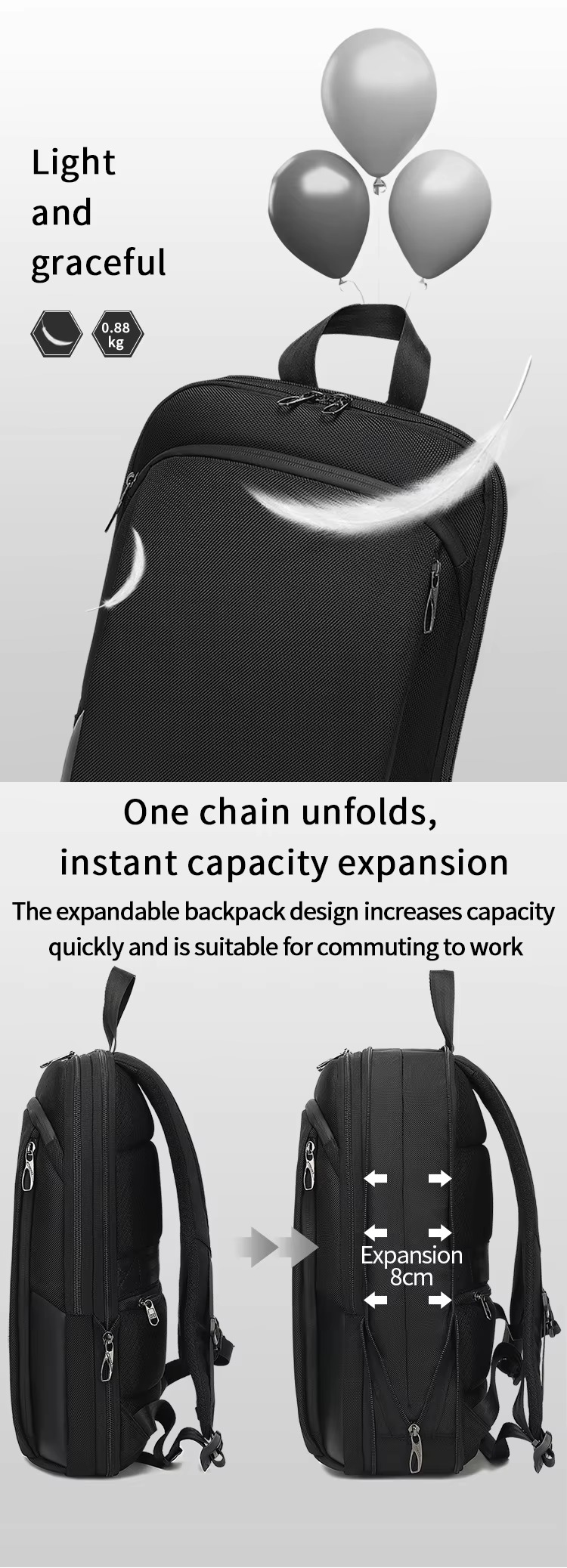 dry-wet separation compartment holding phone tablet power bank and laptop
