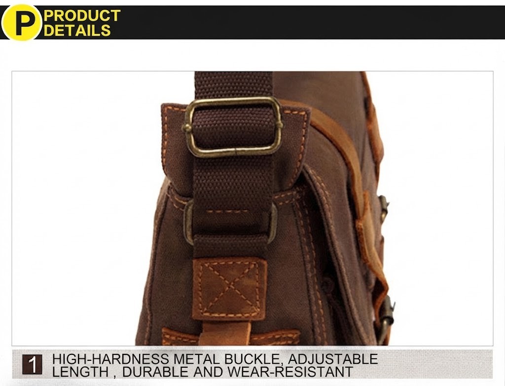 close-up of ergonomic leather-padded shoulder strap
