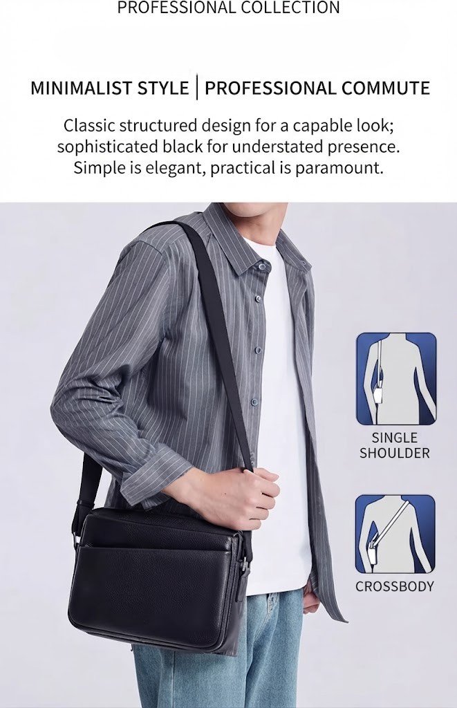 single shoulder and crossbody wear options