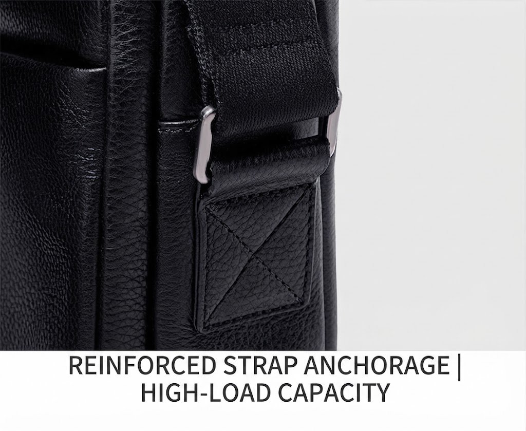 reinforced strap anchorage stitching detail