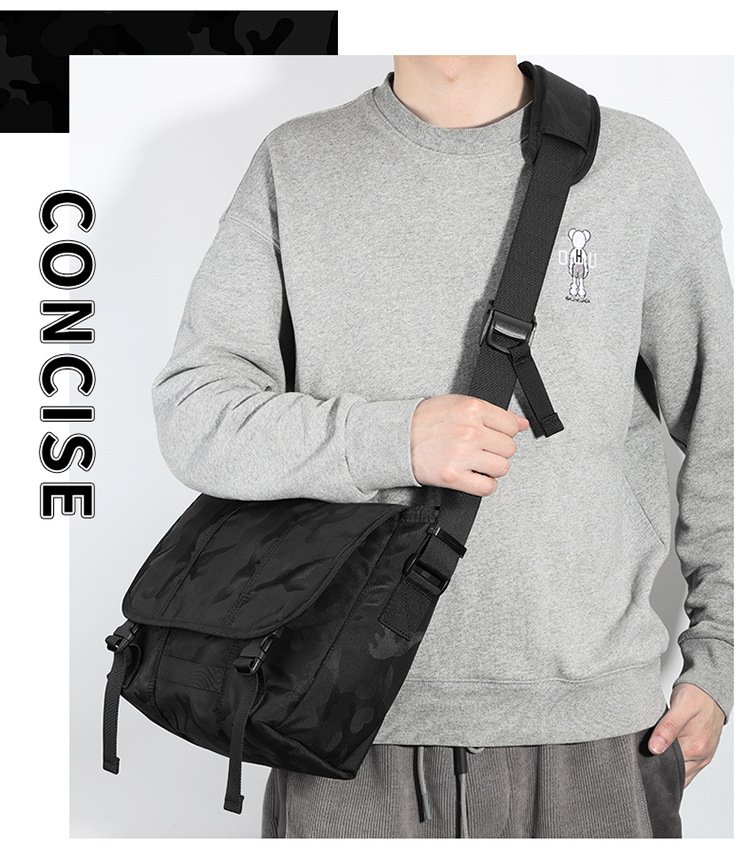 bag worn crossbody with concise minimalist styling callout