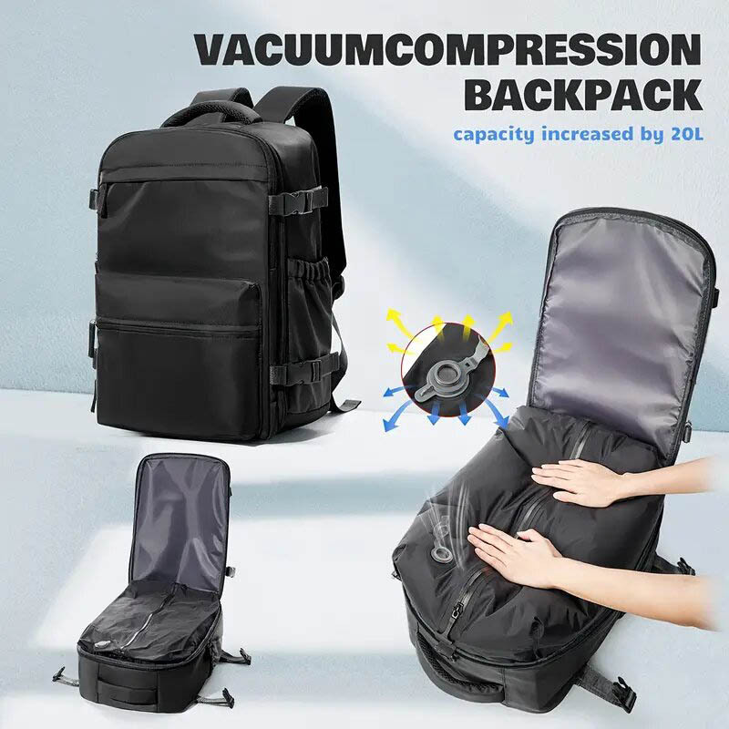vacuum compression main compartment shown with the included manual air pump accessory