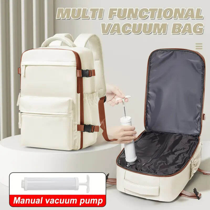 front pocket and two side pockets sized for a water bottle or umbrella