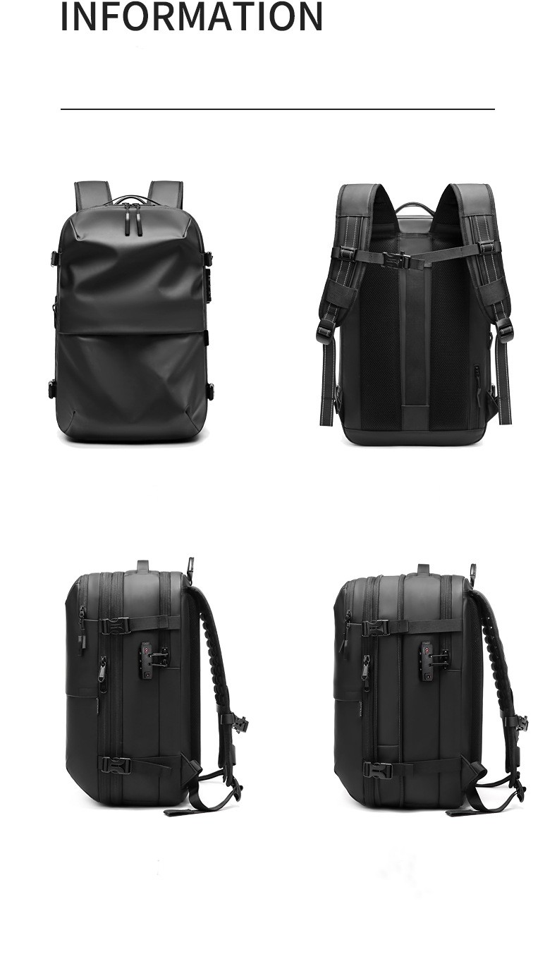 product parameter chart: 19.3x12.6x5.9 inch size, waterproof oxford fabric, black colorway