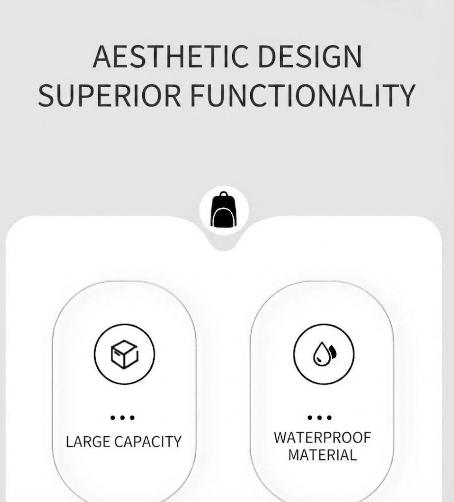 aesthetic design icons for large capacity and waterproof material