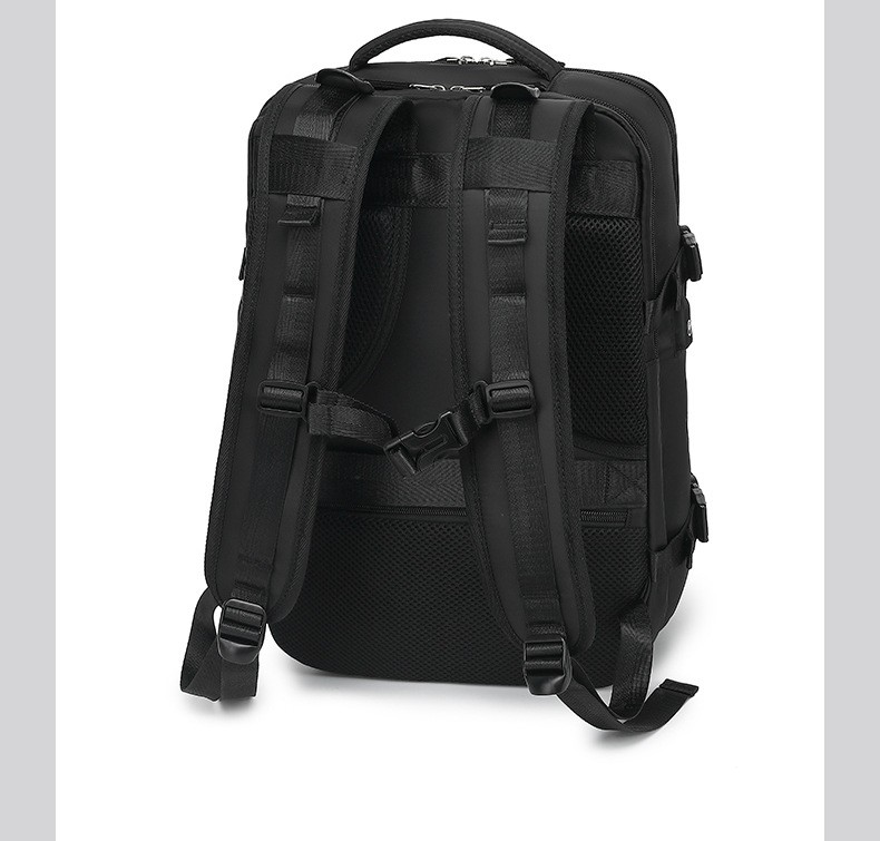 back view of the unbuckled shoulder straps and mesh back panel