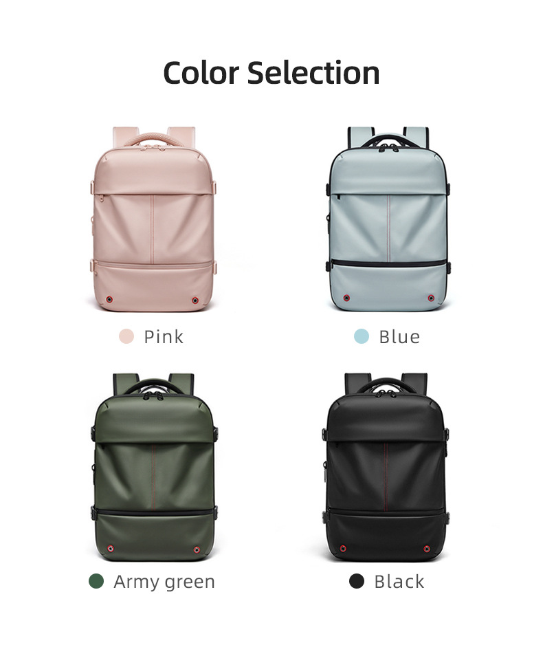 four color options: pink, blue, army green, black