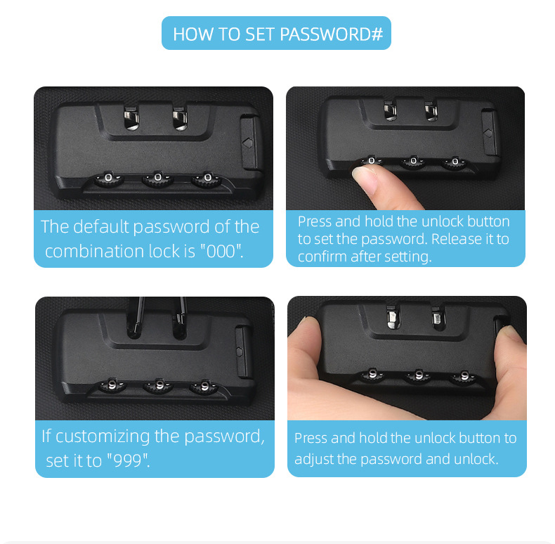 instructions for setting the combination lock password