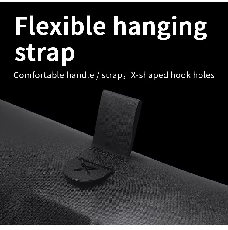 flexible hanging strap with X-shaped hook close-up