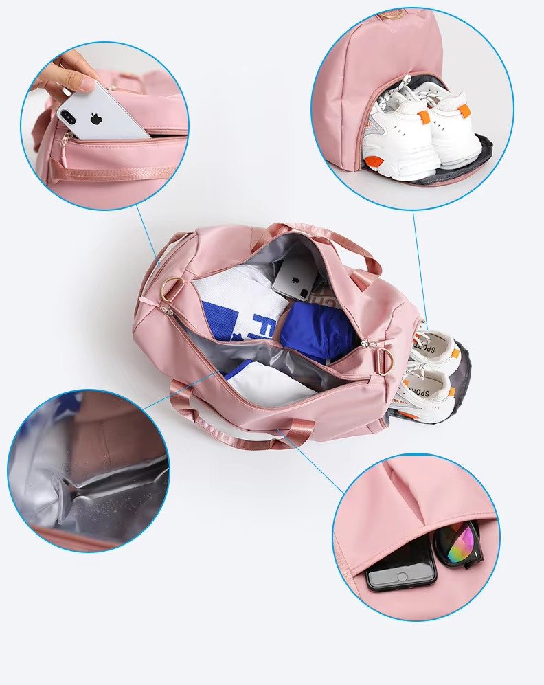 Waterproof Large Capacity Travel Duffel Gym Bags Wet and Dry Separation Yoga Sports Fitness Bag with Shoe Compartment detail image