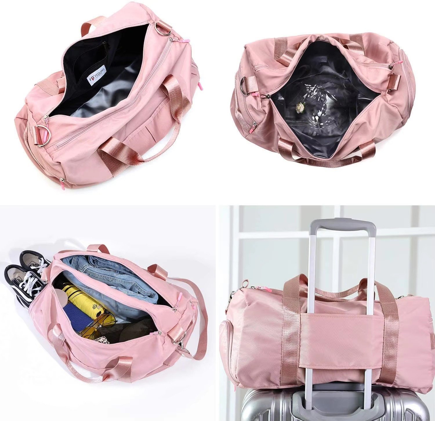 Waterproof Large Capacity Travel Duffel Gym Bags Wet and Dry Separation Yoga Sports Fitness Bag with Shoe Compartment detail image