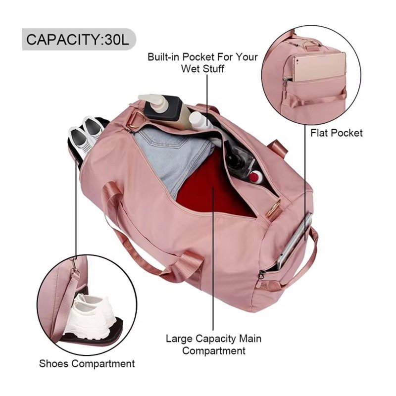 Waterproof Large Capacity Travel Duffel Gym Bags Wet and Dry Separation Yoga Sports Fitness Bag with Shoe Compartment detail image