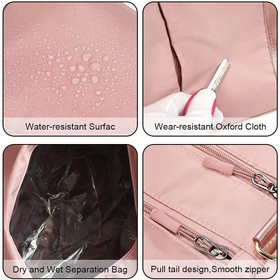 Waterproof Large Capacity Travel Duffel Gym Bags Wet and Dry Separation Yoga Sports Fitness Bag with Shoe Compartment detail image