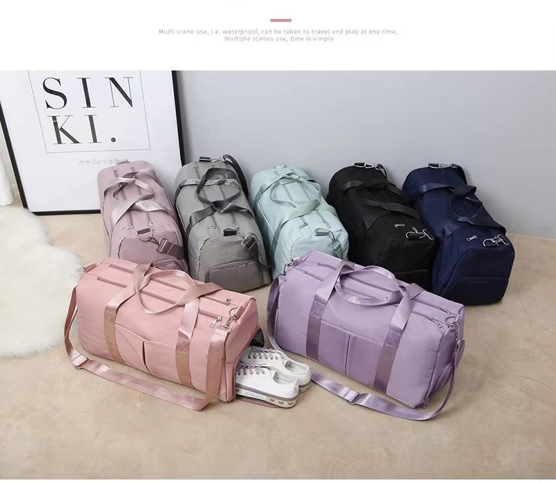 Waterproof Large Capacity Travel Duffel Gym Bags Wet and Dry Separation Yoga Sports Fitness Bag with Shoe Compartment detail image