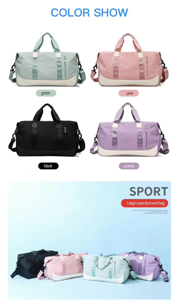 Weekend Tote Duffle Bag with Shoe Compartment Sports Fitness Yoga Duffle Bag Wet/Dry Separation Travel Luggage Bags detail image