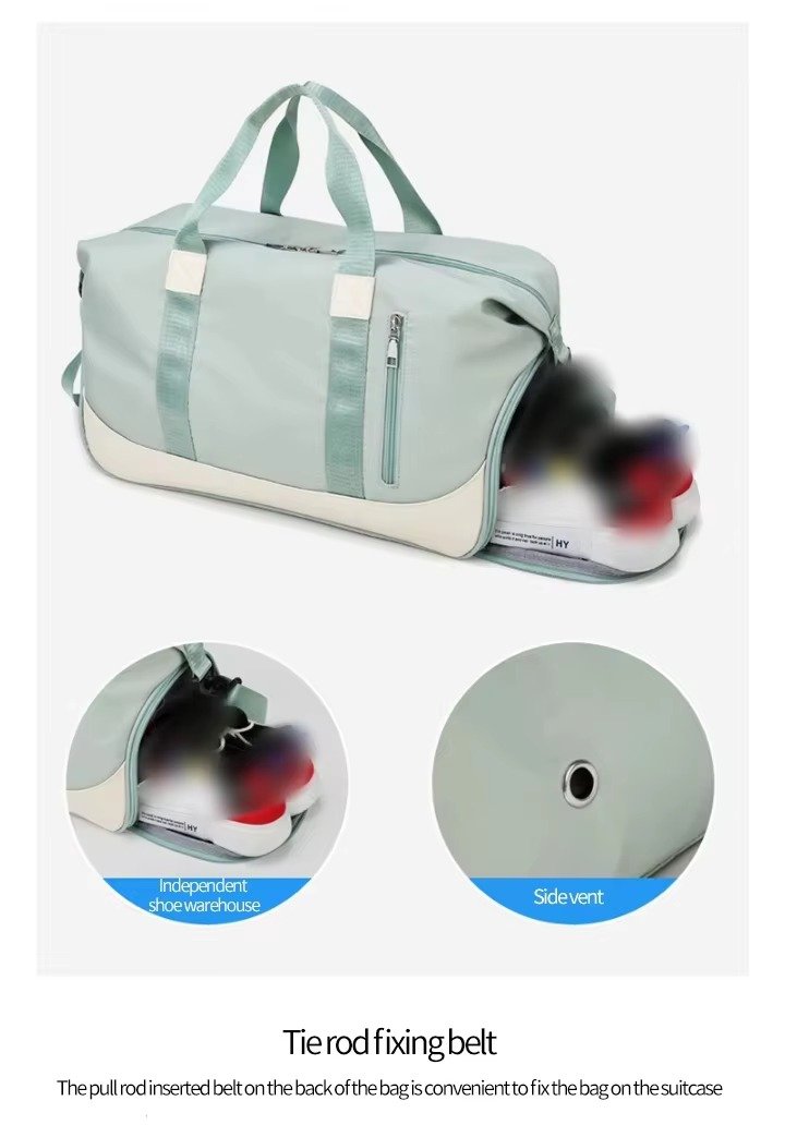 Weekend Tote Duffle Bag with Shoe Compartment Sports Fitness Yoga Duffle Bag Wet/Dry Separation Travel Luggage Bags detail image