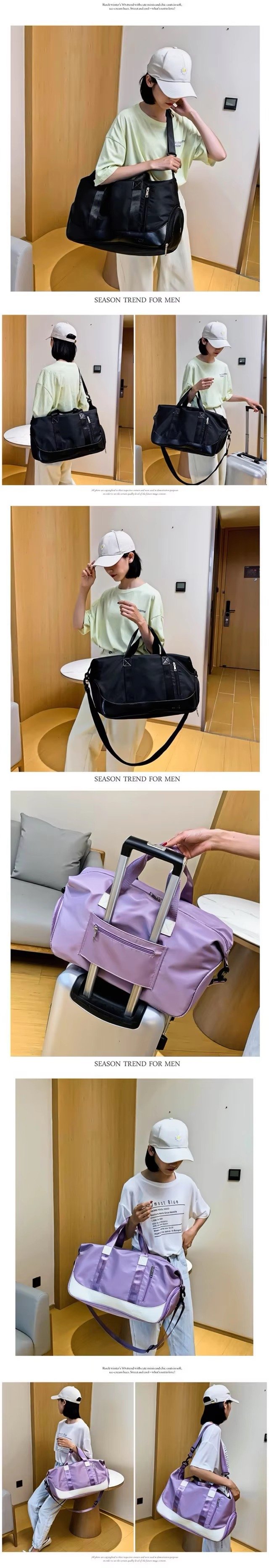 Weekend Tote Duffle Bag with Shoe Compartment Sports Fitness Yoga Duffle Bag Wet/Dry Separation Travel Luggage Bags detail image